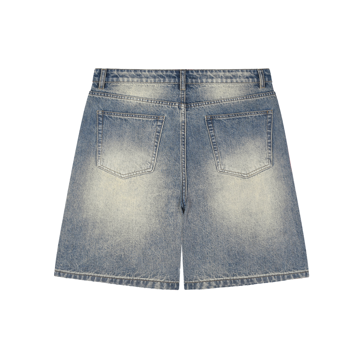 Faded Prevented Baggy Denim Shorts