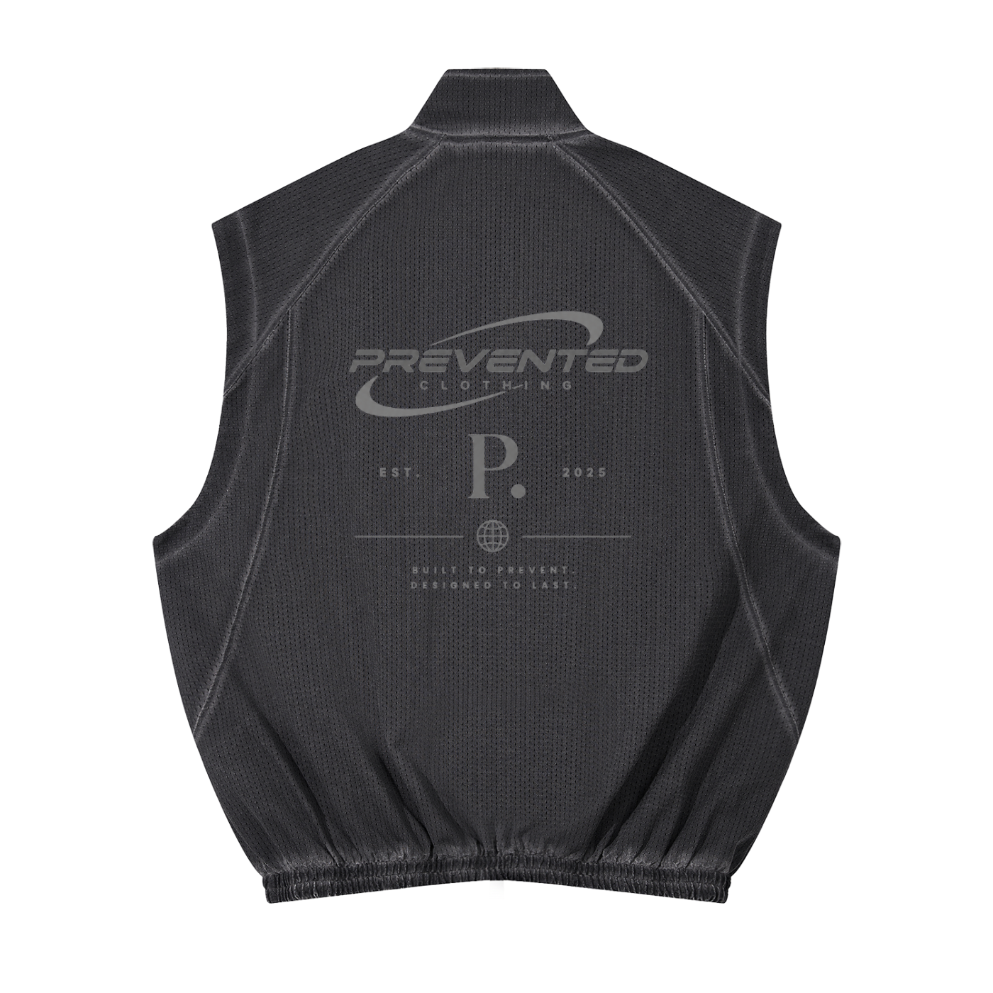 Vintage Wash Mesh New Prevented logo Full-Zip Vest