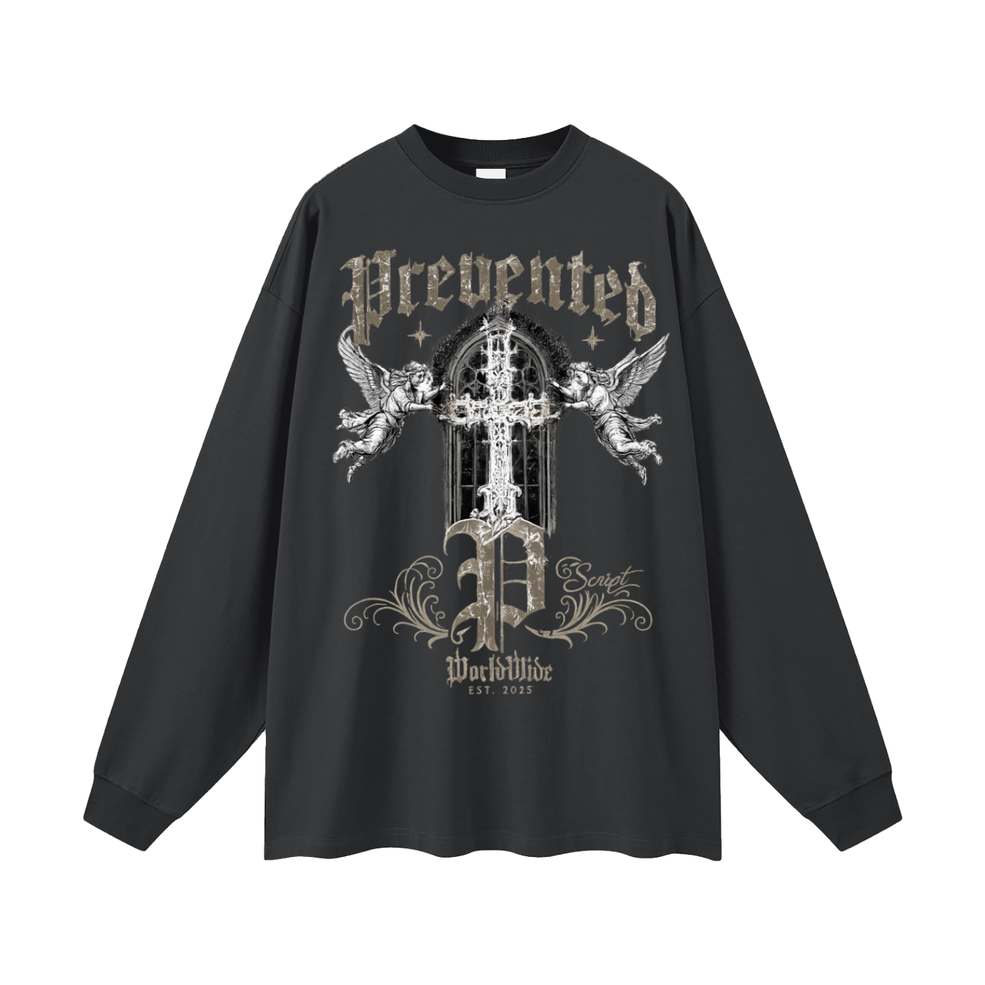 Oversized Prevented Worldwide P Long Sleeve T-Shirt