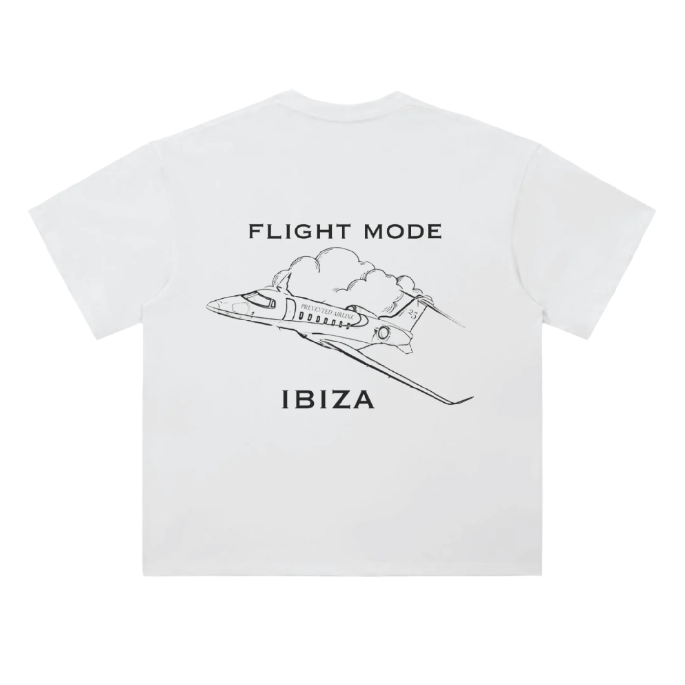 White Oversized T-Shirt – “Flight Mode” Edition | PREVENTED