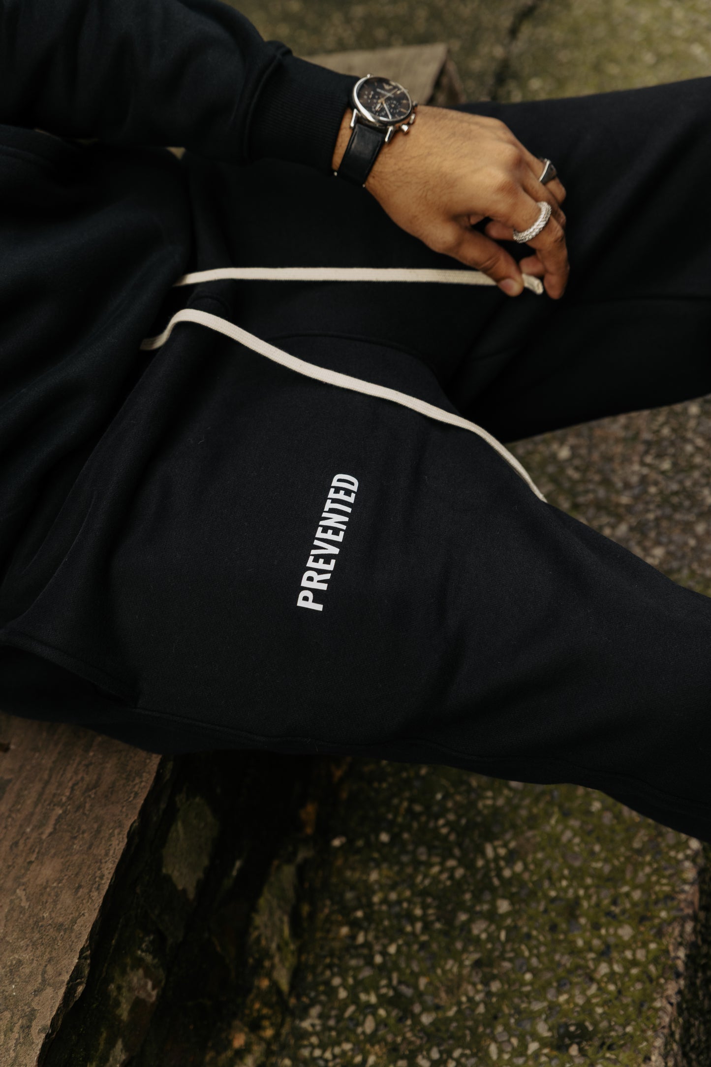 Black Minimalist Joggers Unisex Fit | PREVENTED®