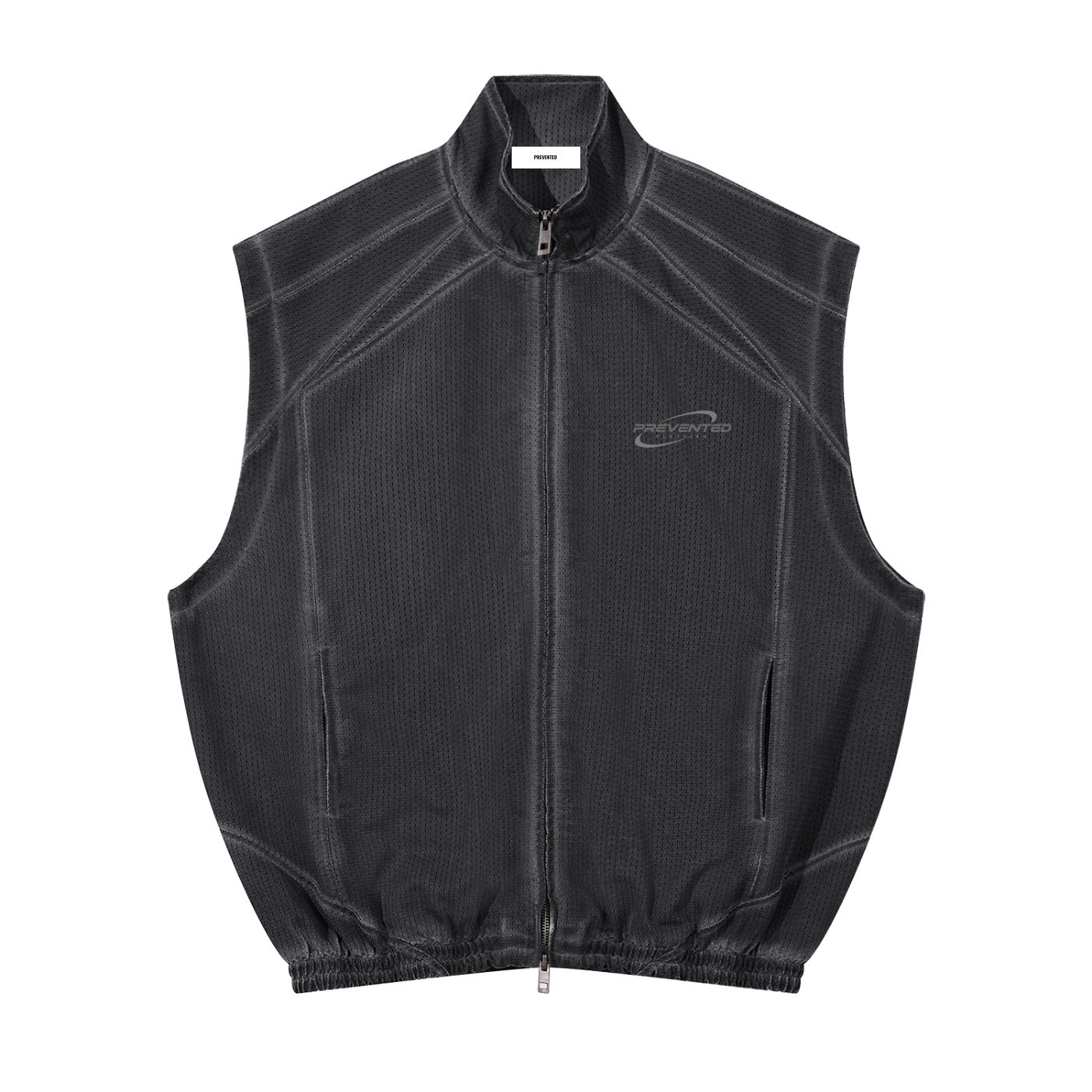 Vintage Wash Mesh New Prevented logo Full-Zip Vest
