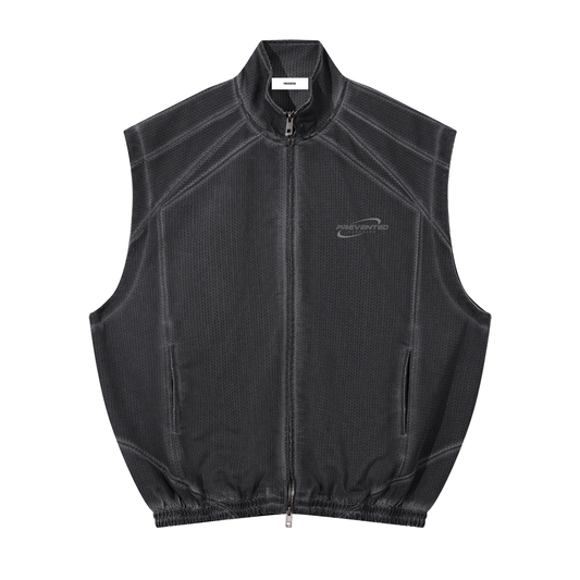 Vintage Wash Mesh New Prevented logo Full-Zip Vest